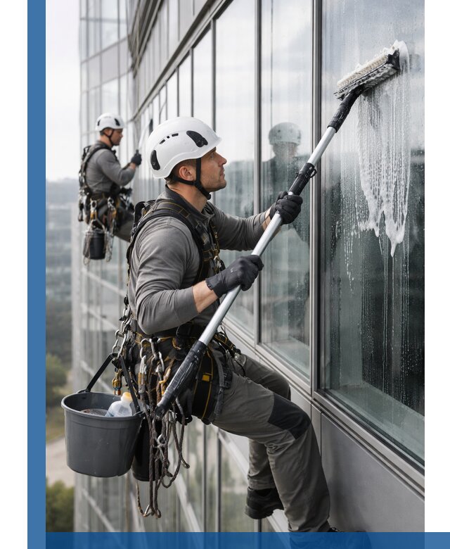 Высотная мойка сплошного остекления с выездом в Бирске