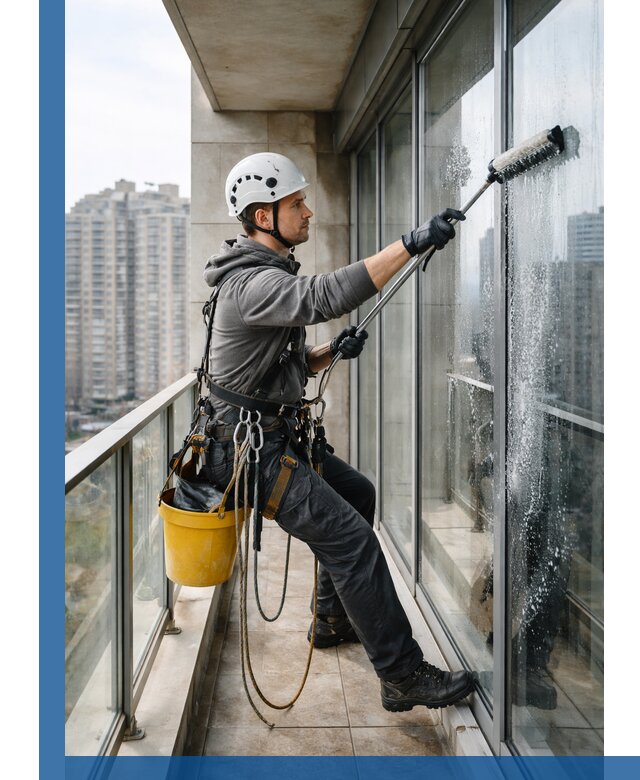 Профессиональная мойка балконного остекления в Бирске