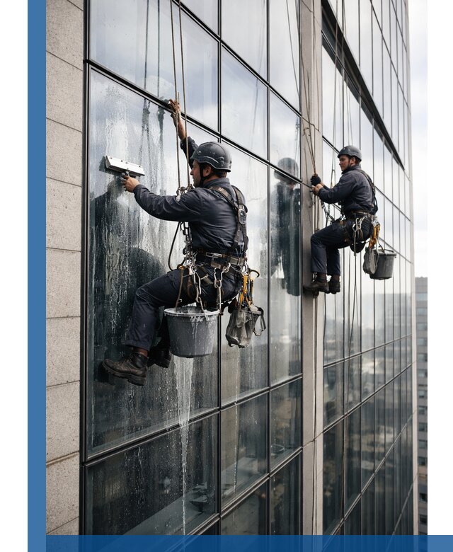 Профессиональная мойка стеклянных фасадов зданий в Бирске