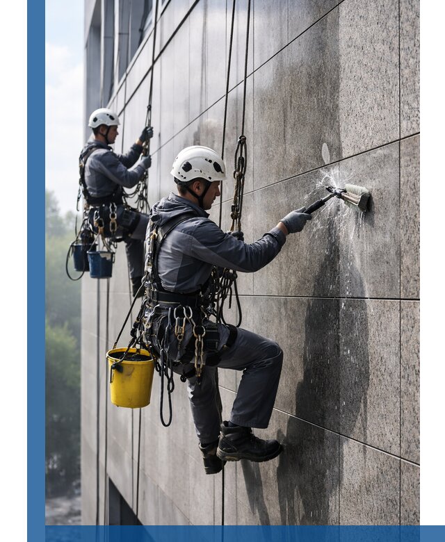 Профессиональная мойка фасада из керамогранита в Бирске