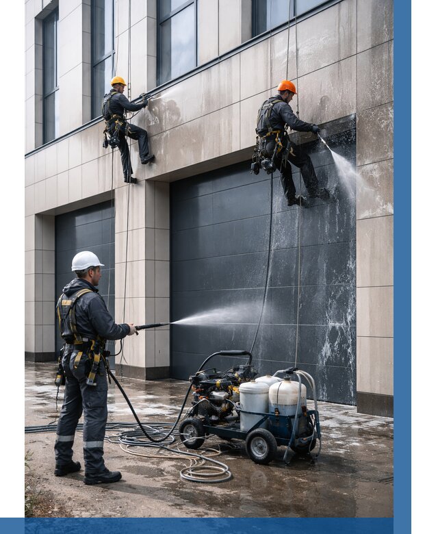 Послестроительная мойка фасада в Бирске от 312 р. | ВЫСОТНИК-Брк