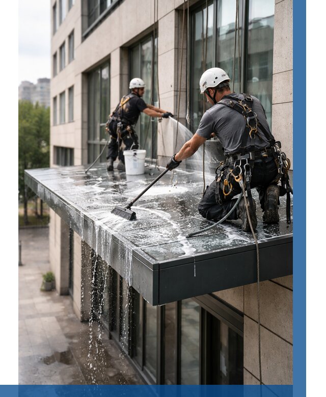 Мойка козырьков и навесов в Бирске от 3638 р. | ВЫСОТНИК-Брк