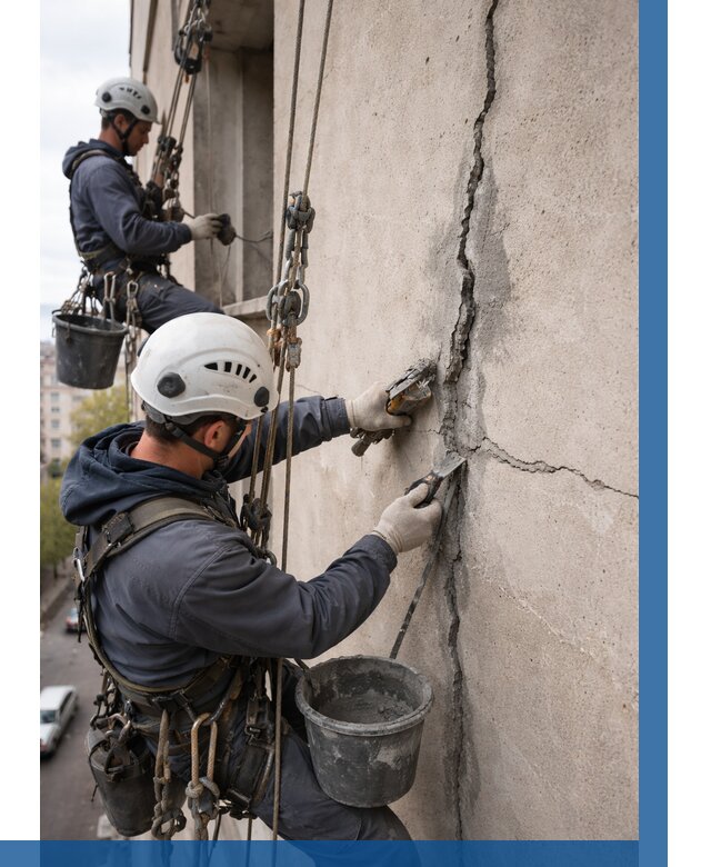 Заделка трещин на фасаде в Бирске от 935 р. | ВЫСОТНИК-Брк