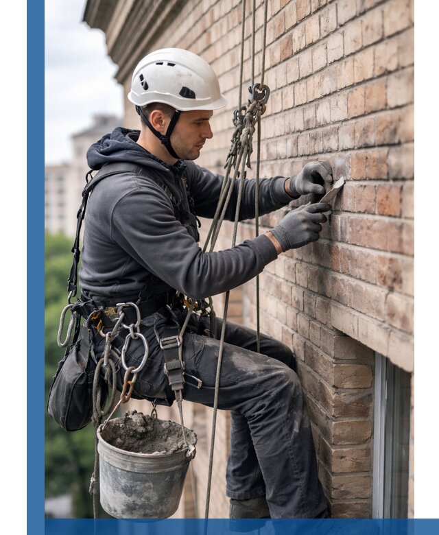 Качественный ремонт кирпичной кладки фасада в Бирске с гарантией