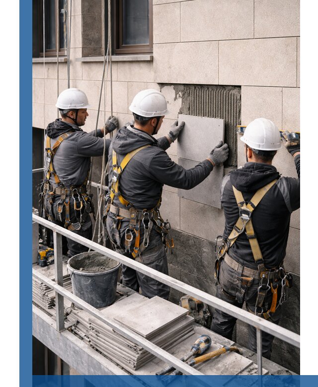 Ремонт облицовки фасада плиткой в Бирске с гарантией