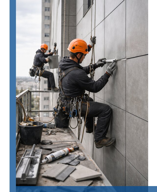 Профессиональный ремонт фасада из керамогранита в Бирске