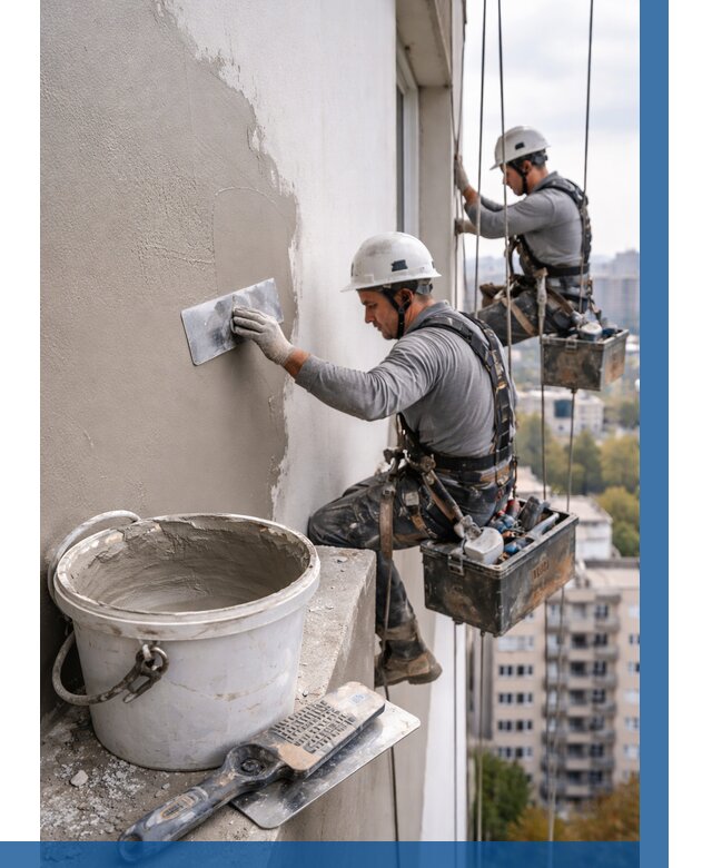 Шпаклевка фасада на высоте в Бирске от 728 р. | ВЫСОТНИК-Брк