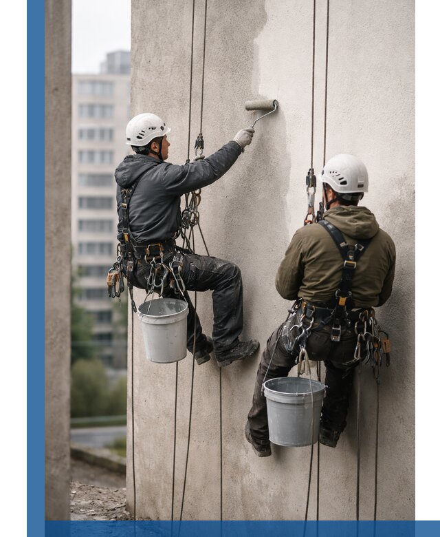 Покраска фасадов высотными альпинистами в Бирске с гарантией