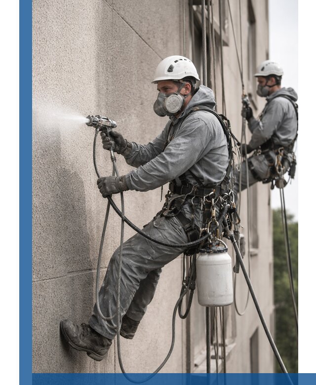 Безвоздушная покраска фасадов зданий в Бирске профессионально