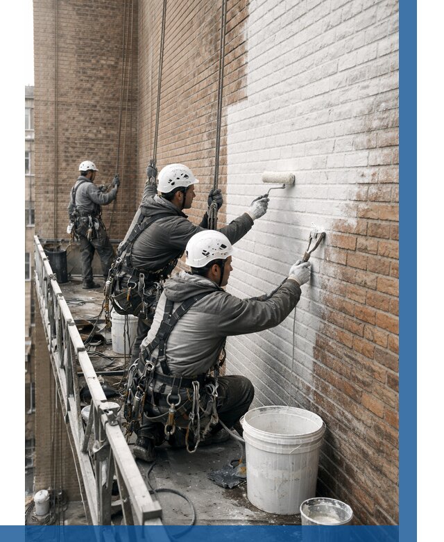 Покраска кирпичного фасада в Бирске от 364 р. | ВЫСОТНИК-Брк