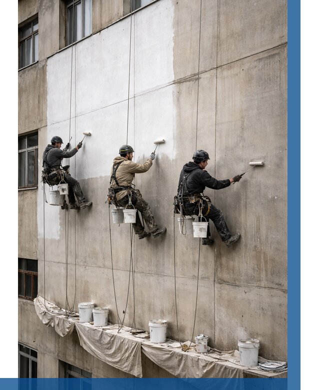 Покраска бетонного фасада в Бирске от 364 р за м2 | ВЫСОТНИК-Брк