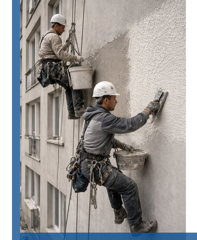 Нанесение декоративной штукатурки короед на фасад в Бирске