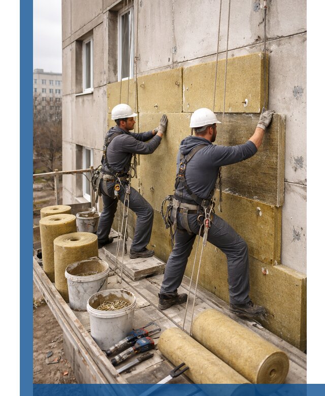 Утепление фасада минватой в Бирске под ключ с гарантией