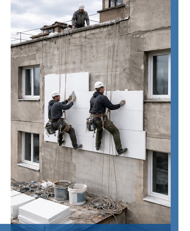 Утепление фасада пенополистиролом в Бирске от 1871 р. | ВЫСОТНИК-Брк