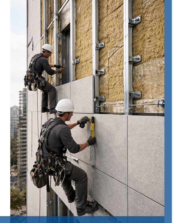 Монтаж вентилируемого фасада в Бирске от 3638 р. | ВЫСОТНИК-Брк