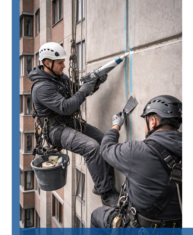 Вторичная герметизация швов фасада и кровли в Бирске