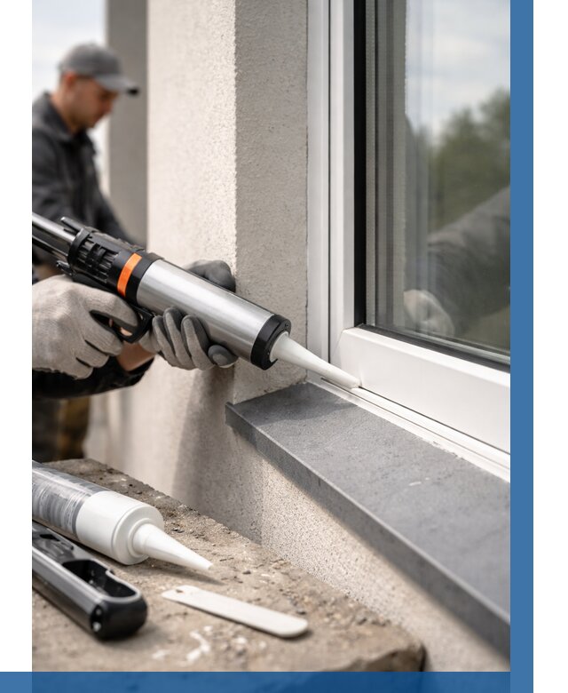 Герметизация монтажных швов окон в Бирске от 676 р. | ВЫСОТНИК-Брк