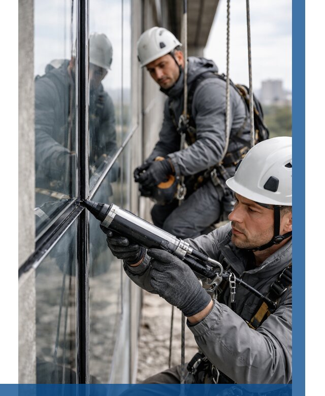 Герметизация витражных швов в Бирске от 676 р. | ВЫСОТНИК-Брк