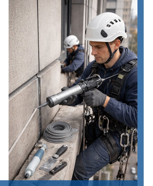 Герметизация деформационных швов фасада в Бирске от 728 | ВЫСОТНИК-Брк