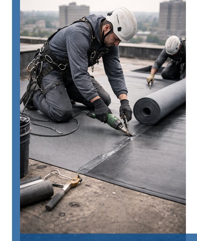 Ремонт мягкой кровли в Бирске с выездом промальпинистов