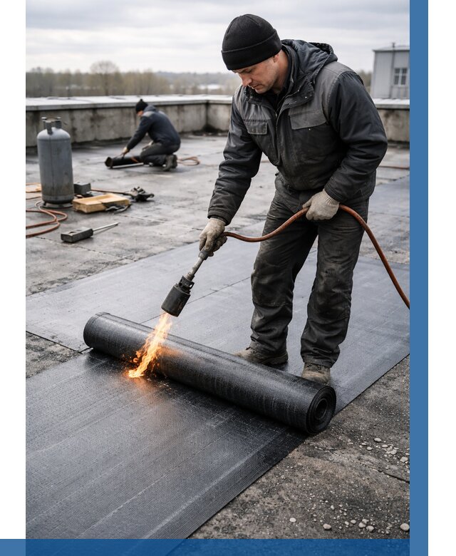 Ремонт наплавляемой кровли в Бирске от 728 р. | ВЫСОТНИК-Брк