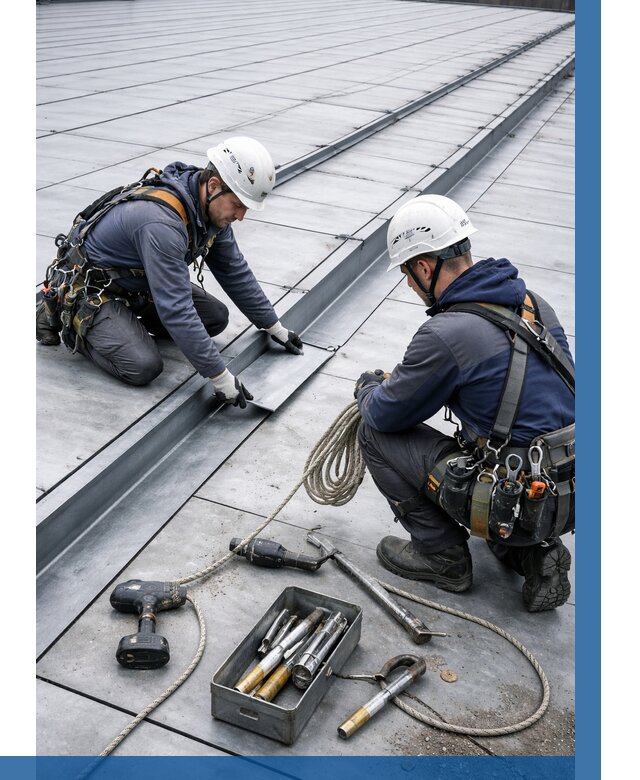 Ремонт фальцевой кровли в Бирске от 728 р. | ВЫСОТНИК-Брк