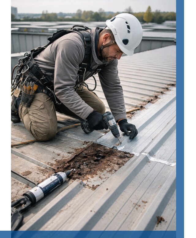 Ремонт профнастила на кровле в Бирске от 728 р. | ВЫСОТНИК-Брк