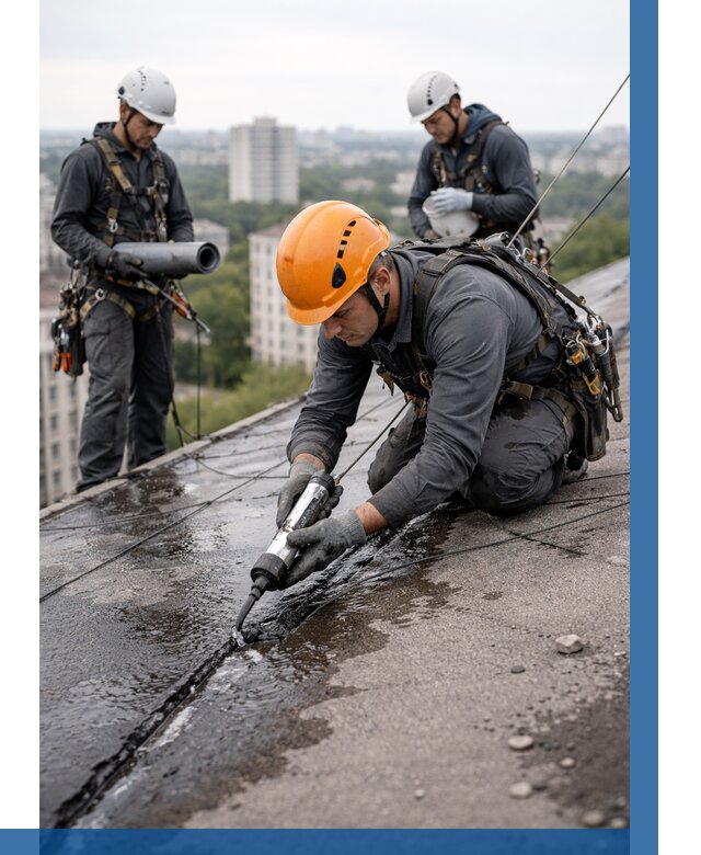 Устранение протечек кровли в Бирске от 12473 р. | ВЫСОТНИК-Брк