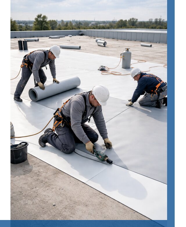 Монтаж мембранной кровли под ключ в Бирске от 1247 р. | ВЫСОТНИК-Брк