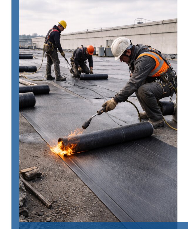 Монтаж наплавляемой кровли в Бирске профессионально