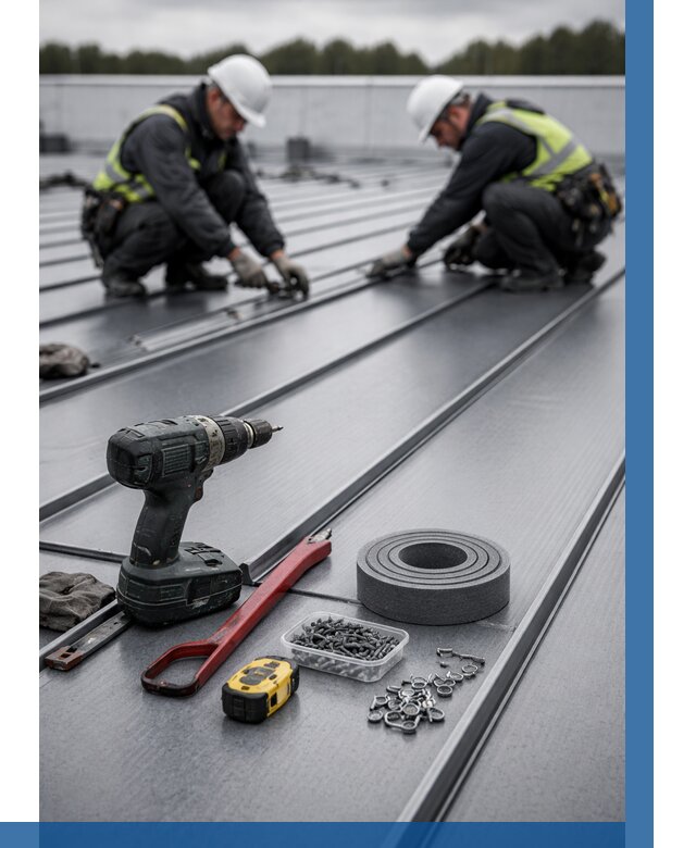 Монтаж фальцевой кровли в Бирске от 1871 р. | ВЫСОТНИК-Брк