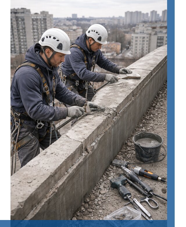 Ремонт парапета на кровле в Бирске от 1559 р. | ВЫСОТНИК-Брк