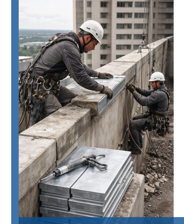 Замена парапетных крышек и установка новых в Бирске