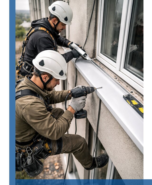 Профессиональный монтаж оконных отливов и отведения воды в Бирске