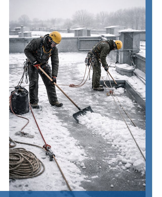 Очистка крыши от снега в Бирске от 7796 р. | ВЫСОТНИК-Брк