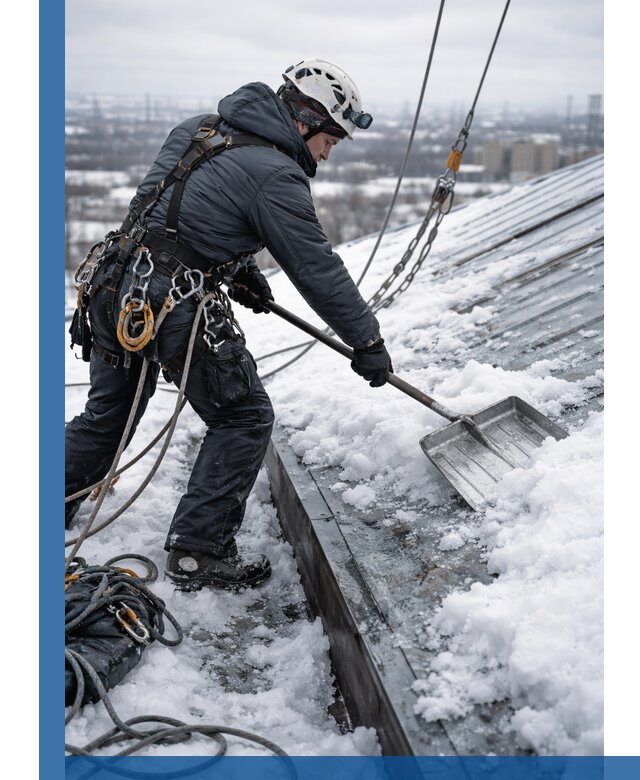 Профессиональная очистка кровли от снега и наледи в Бирске
