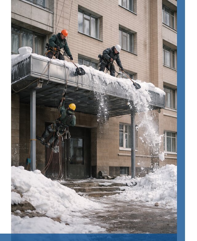 Очистка козырьков от снега в Бирске от 3638 р. | ВЫСОТНИК-Брк