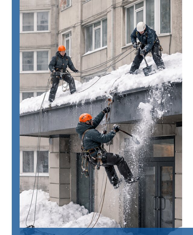 Безопасная очистка навесов от снега в Бирске круглогодично