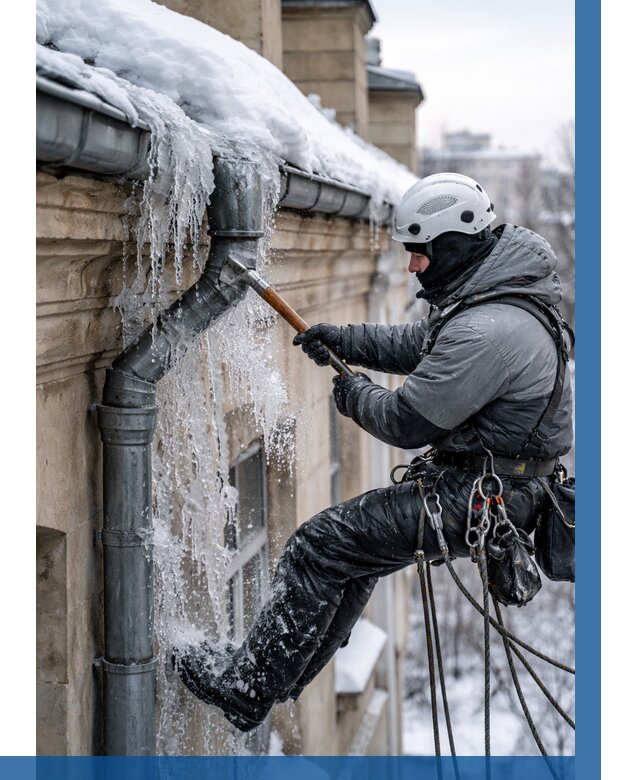 Очистка водостоков от льда в Бирске от 3638 р. | ВЫСОТНИК-Брк