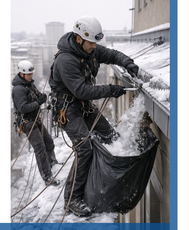 Аварийная очистка крыши в Бирске под ключ от 312 р. | ВЫСОТНИК-Брк