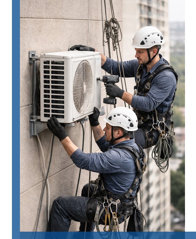 Монтаж внешнего блока кондиционера в Бирске установка и крепление