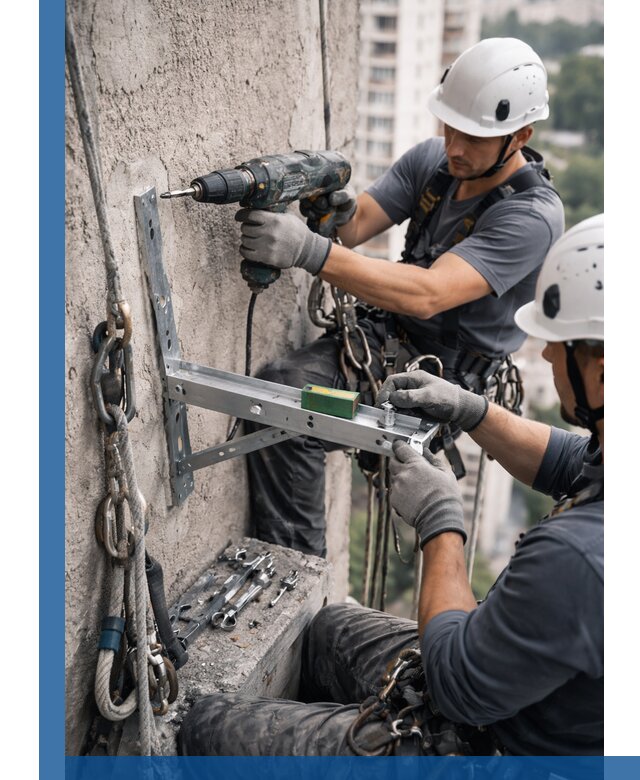 Установка кронштейнов кондиционера и крепежа в Бирске