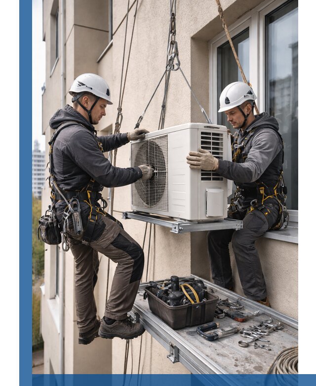 Перенос внешнего блока кондиционера в Бирске с монтажом и крепежом