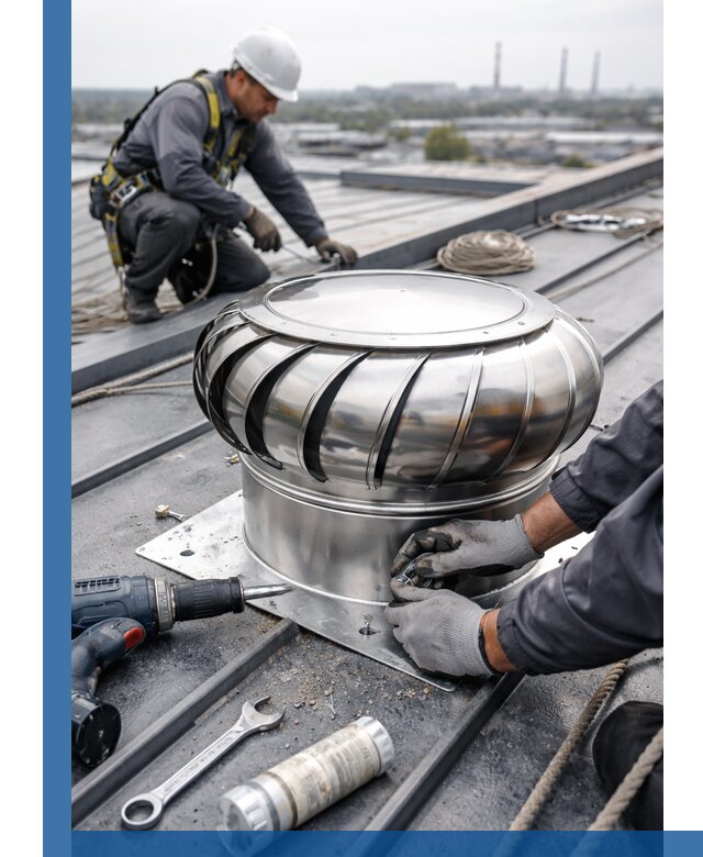 Установка дефлекторов на кровле в Бирске профессионально