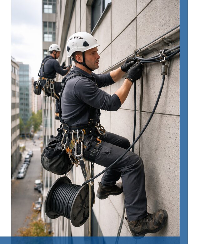 Прокладка кабеля по фасаду в Бирске от 364 р. | ВЫСОТНИК-Брк