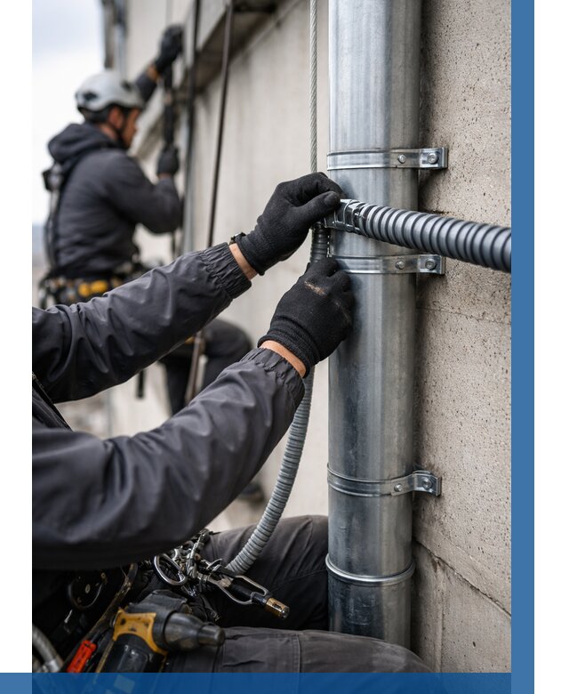 Монтаж гофры для кабеля в Бирске от 312 р. | ВЫСОТНИК-Брк