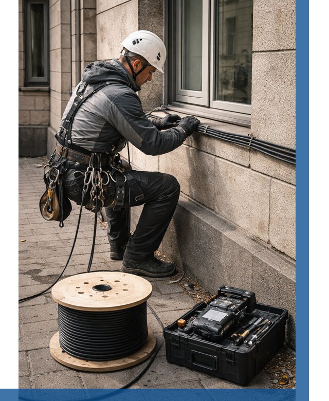 Прокладка оптоволоконного кабеля в Бирске от 832 р. | ВЫСОТНИК-Брк