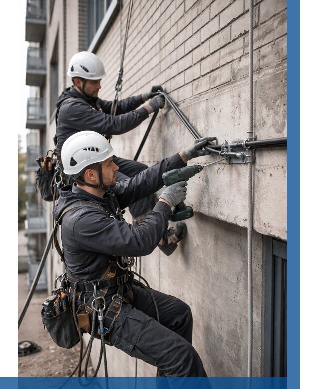 Крепление кабеля на фасаде в Бирске от 364 р. | ВЫСОТНИК-Брк