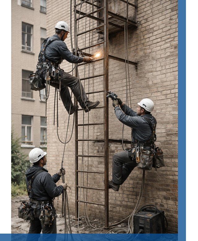 Ремонт пожарной лестницы в Бирске от 7796 р. | ВЫСОТНИК-Брк