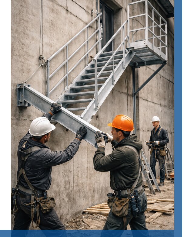 Монтаж металлических лестниц в Бирске от 15591 р. | ВЫСОТНИК-Брк